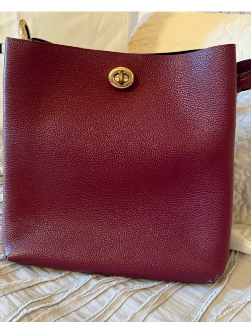 Coach Pebbled Leather Shoulder Bag in Rose - Picture 5 of 7